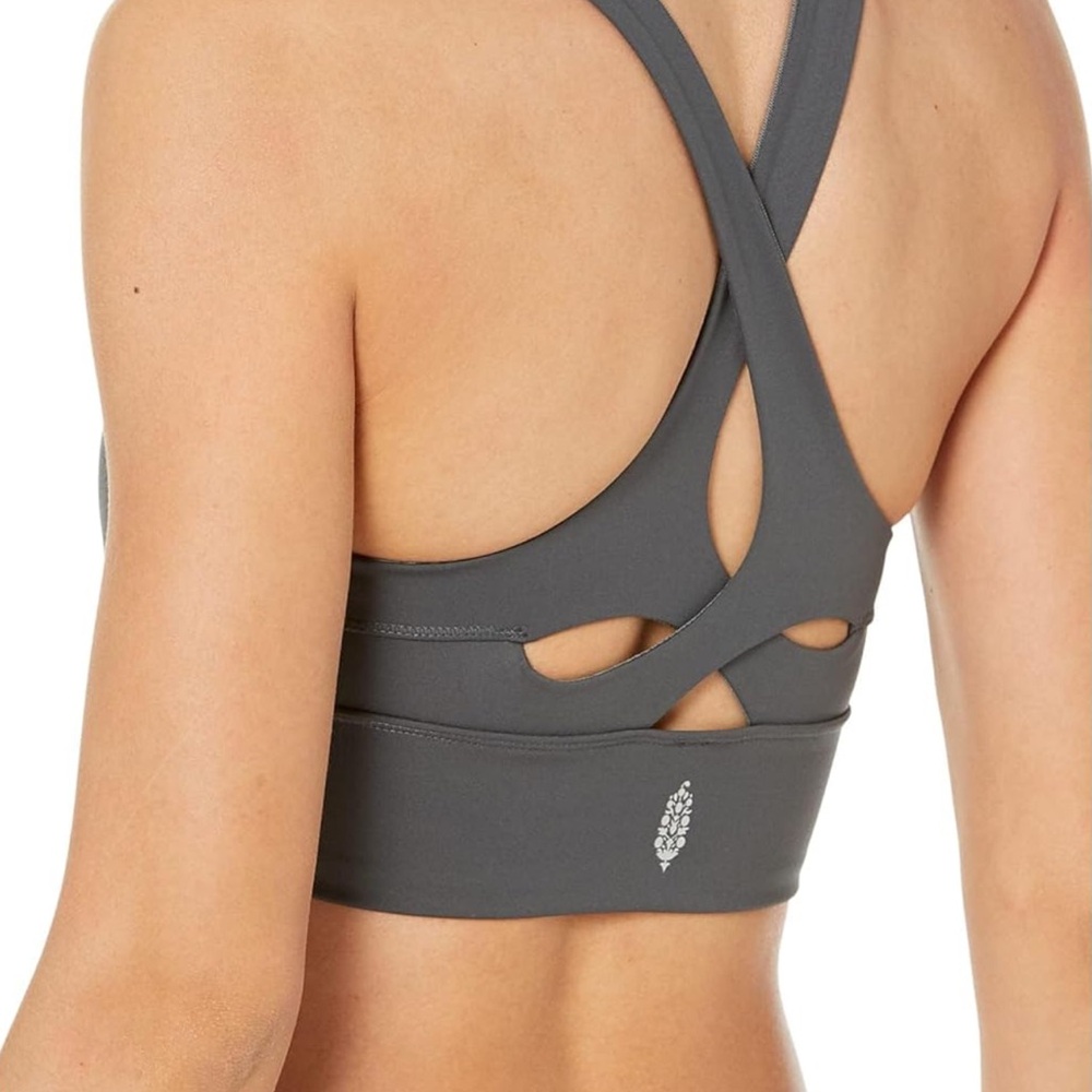 Free People Movement In Your Corner square neck sports bra gray XS